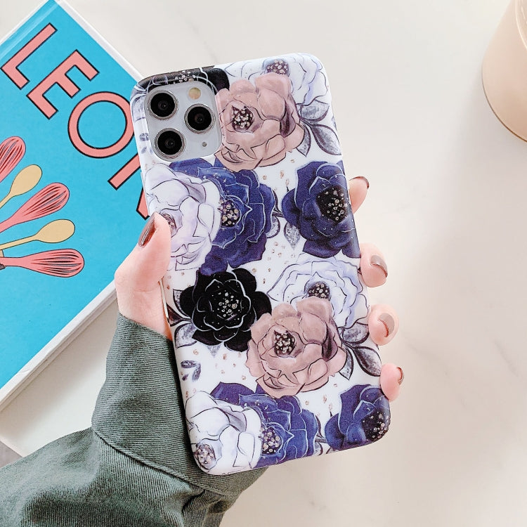 For iPhone 11 Pro Retro Flowers Pattern Shockproof TPU Protective Case