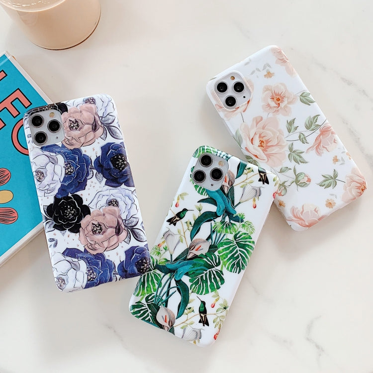 For iPhone 11 Pro Retro Flowers Pattern Shockproof TPU Protective Case
