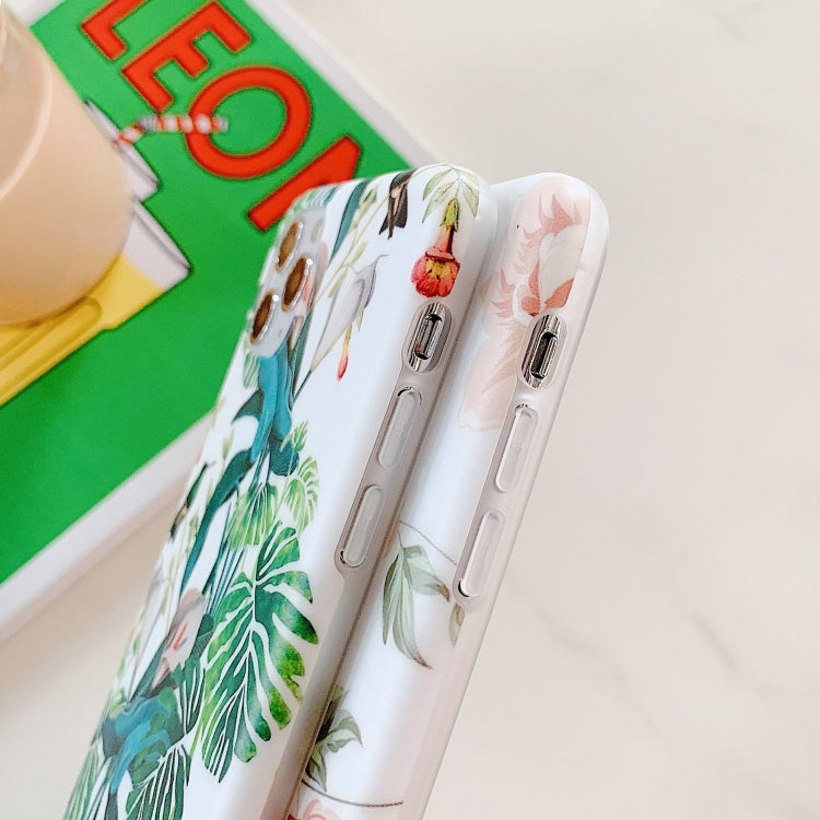 For iPhone 11 Pro Retro Flowers Pattern Shockproof TPU Protective Case