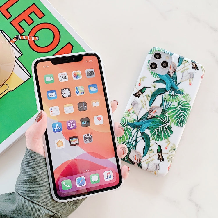 For iPhone 11 Pro Retro Flowers Pattern Shockproof TPU Protective Case