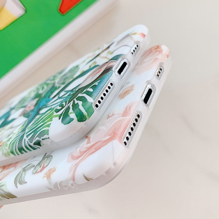 For iPhone 11 Retro Flowers Pattern Shockproof TPU Protective Case