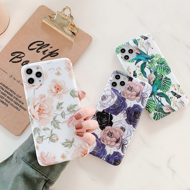 For iPhone 11 Pro Max Retro Flowers Pattern Shockproof TPU Protective Case