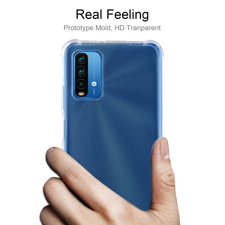 For Xiaomi Redmi Note 9 4G Four-Corner Shockproof Ultra-thin TPU Case(Transparent)