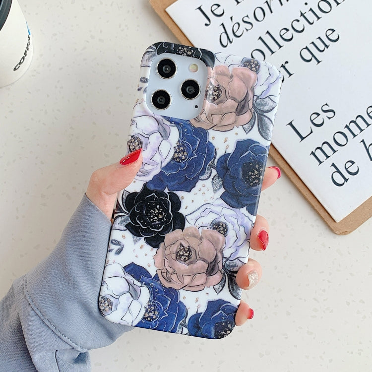 For iPhone 12 mini Retro Flowers Pattern Shockproof TPU Protective Case