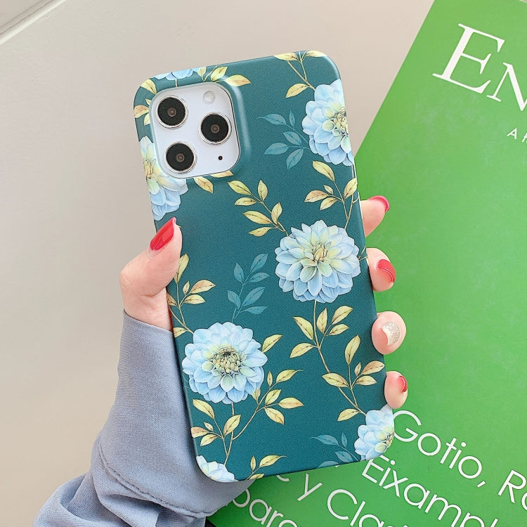 For iPhone 12 mini Retro Flowers Pattern Shockproof TPU Protective Case