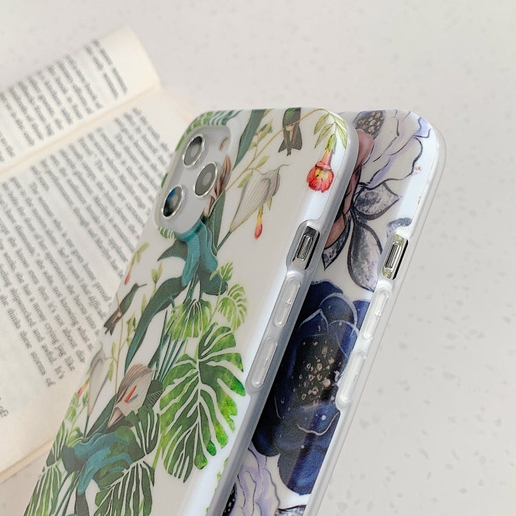For iPhone 12 mini Retro Flowers Pattern Shockproof TPU Protective Case
