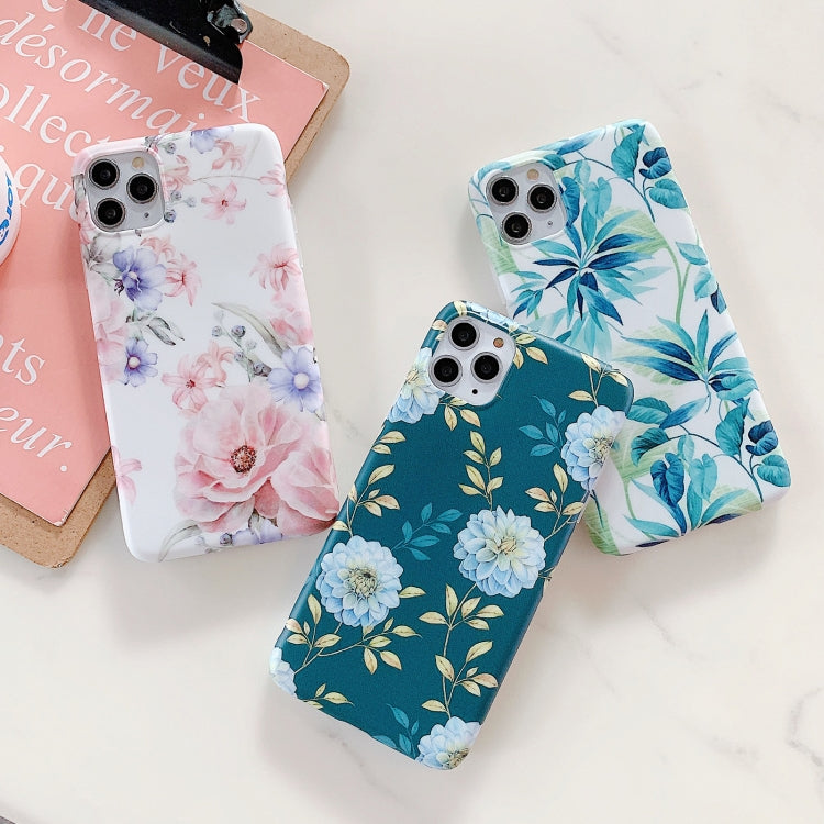 For iPhone 11 Pro Leaves and Flowers Pattern Shockproof TPU Protective Case