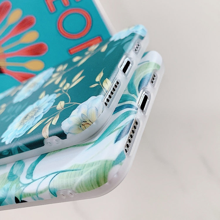 For iPhone 11 Pro Leaves and Flowers Pattern Shockproof TPU Protective Case