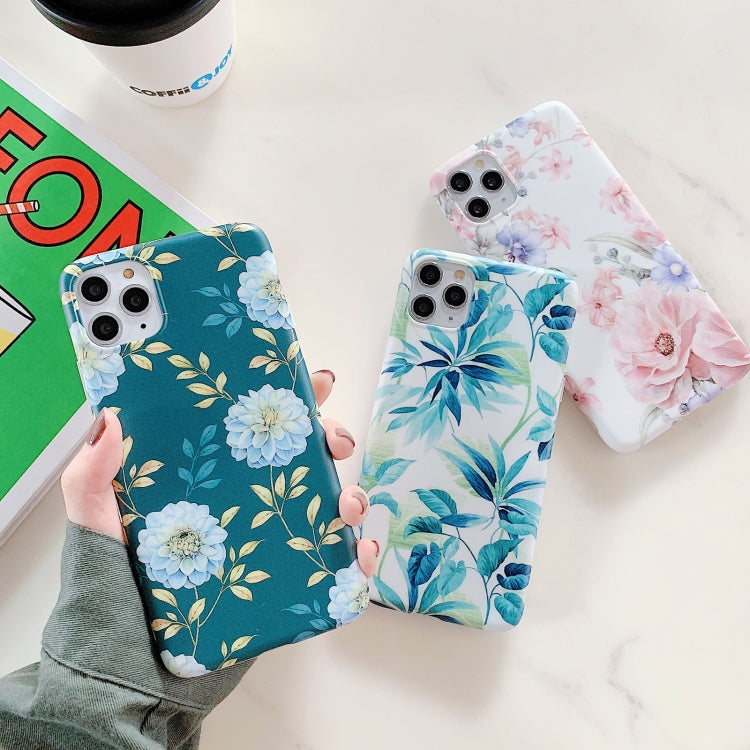 For iPhone 11 Pro Leaves and Flowers Pattern Shockproof TPU Protective Case