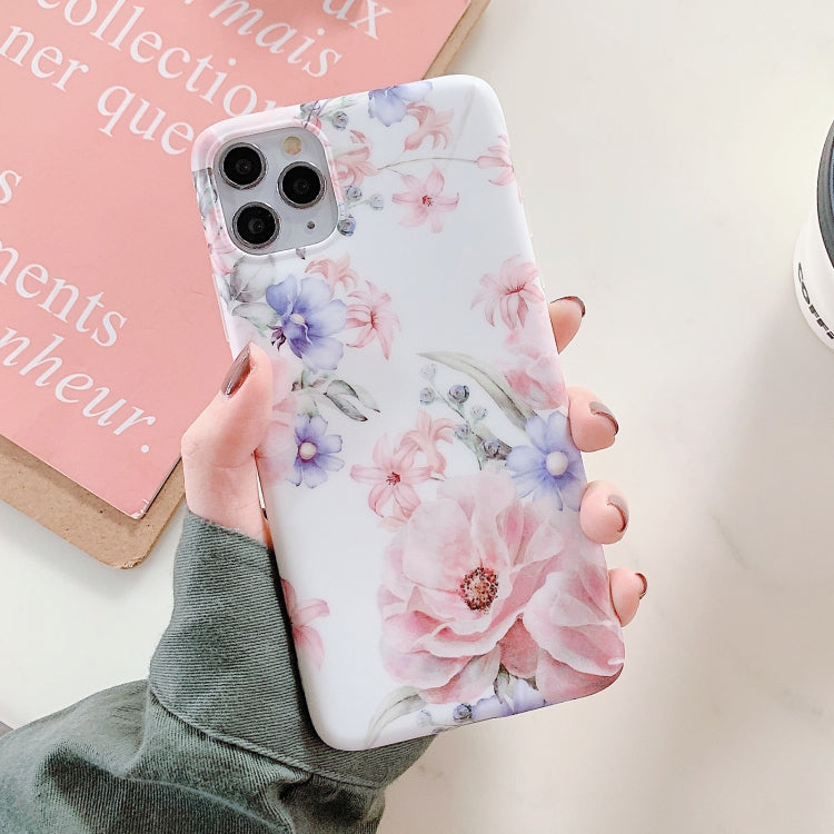 For iPhone 11 Leaves and Flowers Pattern Shockproof TPU Protective Case