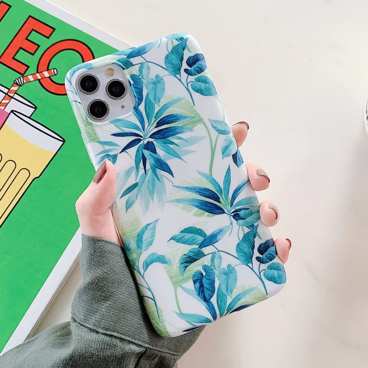 For iPhone 11 Pro Max Leaves and Flowers Pattern Shockproof TPU Protective Case