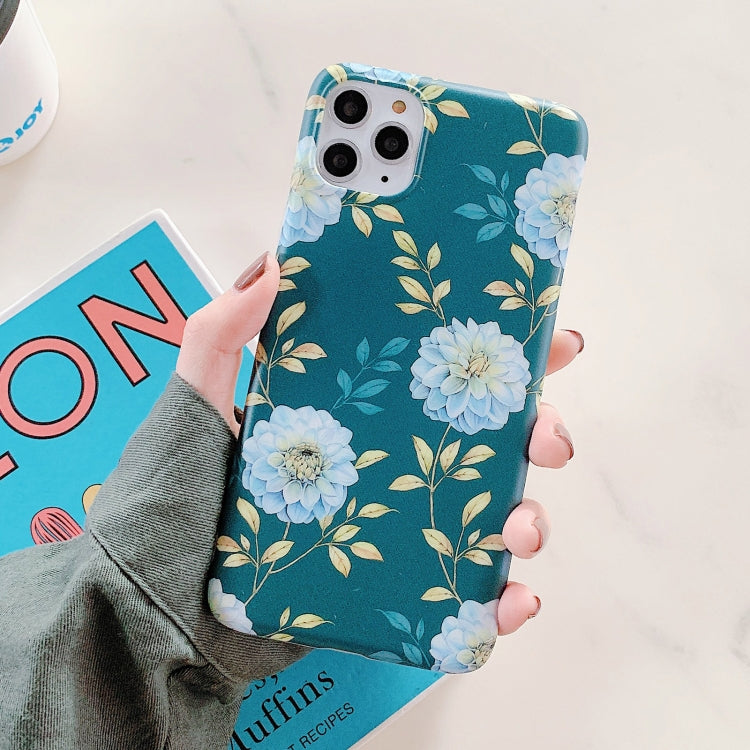 For iPhone 11 Pro Max Leaves and Flowers Pattern Shockproof TPU Protective Case