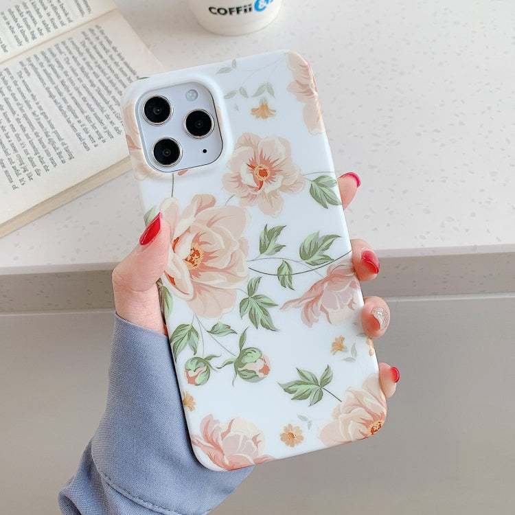 For iPhone 12 Pro Max Leaves and Flowers Pattern Shockproof TPU Protective Case