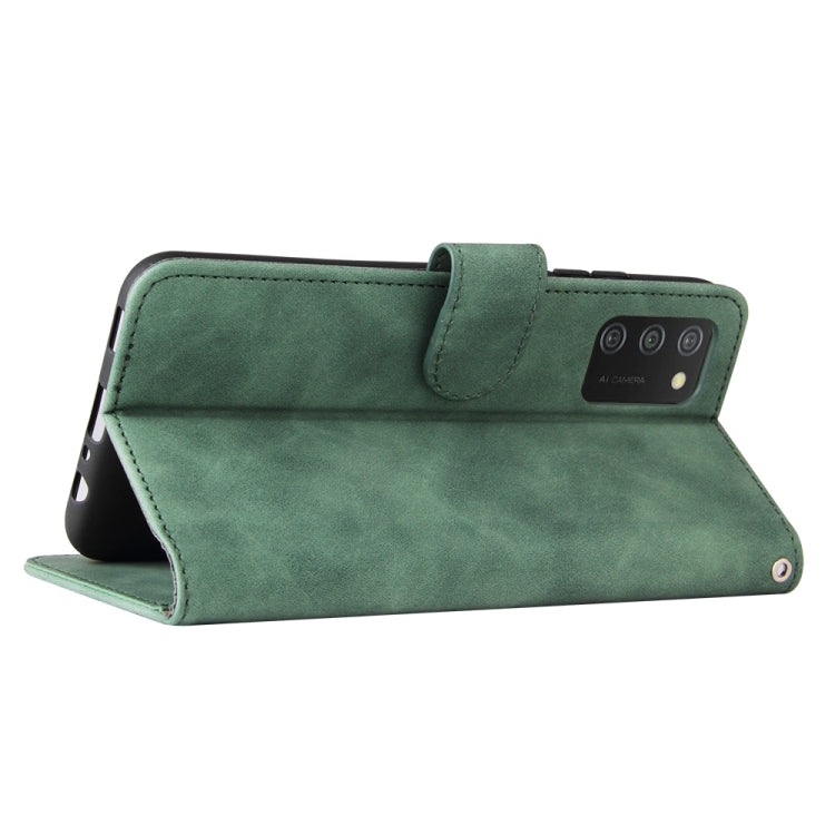For Samsung Galaxy A02s Solid Color Skin Feel Magnetic Buckle Horizontal Flip Calf Texture PU Leather Case with Holder & Card Slots & Wallet
