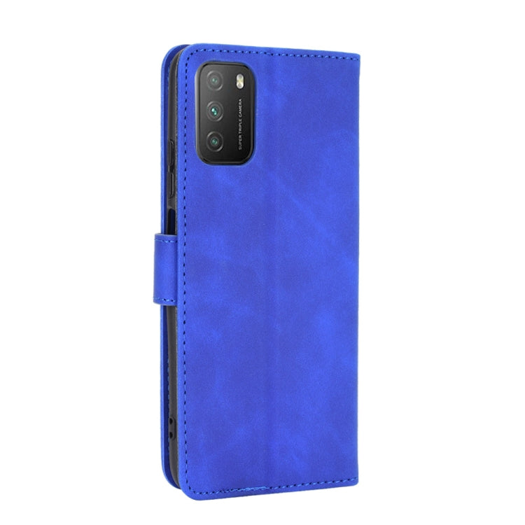 For Xiaomi Poco M3 Solid Color Skin Feel Magnetic Buckle Horizontal Flip Calf Texture PU Leather Case with Holder & Card Slots & Wallet