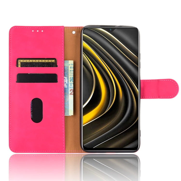 For Xiaomi Poco M3 Solid Color Skin Feel Magnetic Buckle Horizontal Flip Calf Texture PU Leather Case with Holder & Card Slots & Wallet