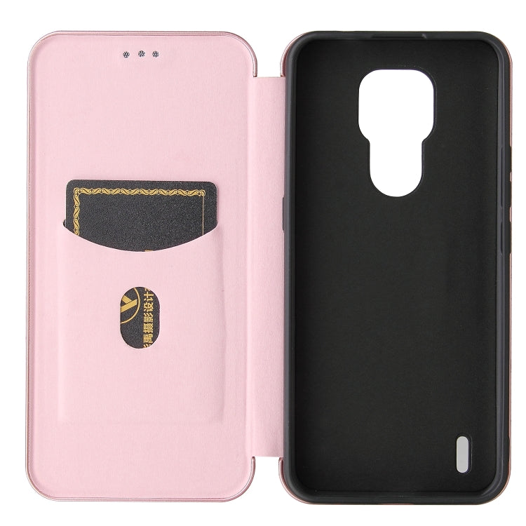 For Motorola Moto E7 Carbon Fiber Texture Horizontal Flip TPU + PC + PU Leather Case with Card Slot
