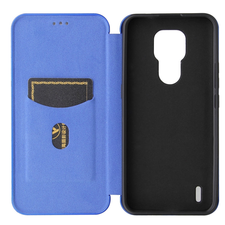 For Motorola Moto E7 Carbon Fiber Texture Horizontal Flip TPU + PC + PU Leather Case with Card Slot