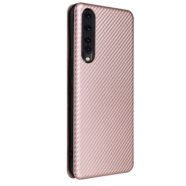 For Rakuten Big Carbon Fiber Texture Horizontal Flip TPU + PC + PU Leather Case with Card Slot
