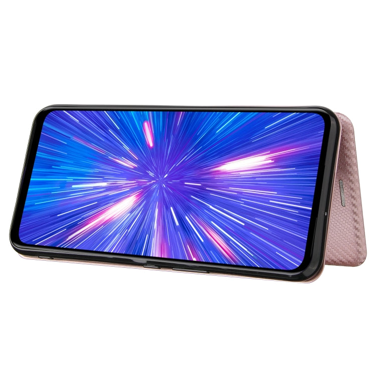 For Rakuten Big Carbon Fiber Texture Horizontal Flip TPU + PC + PU Leather Case with Card Slot