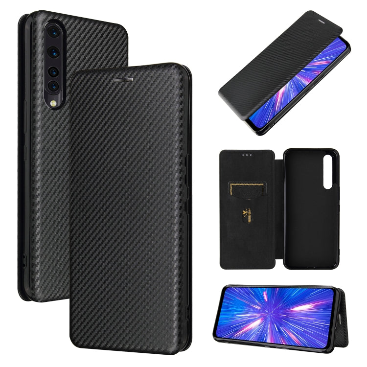 For Rakuten Big Carbon Fiber Texture Horizontal Flip TPU + PC + PU Leather Case with Card Slot