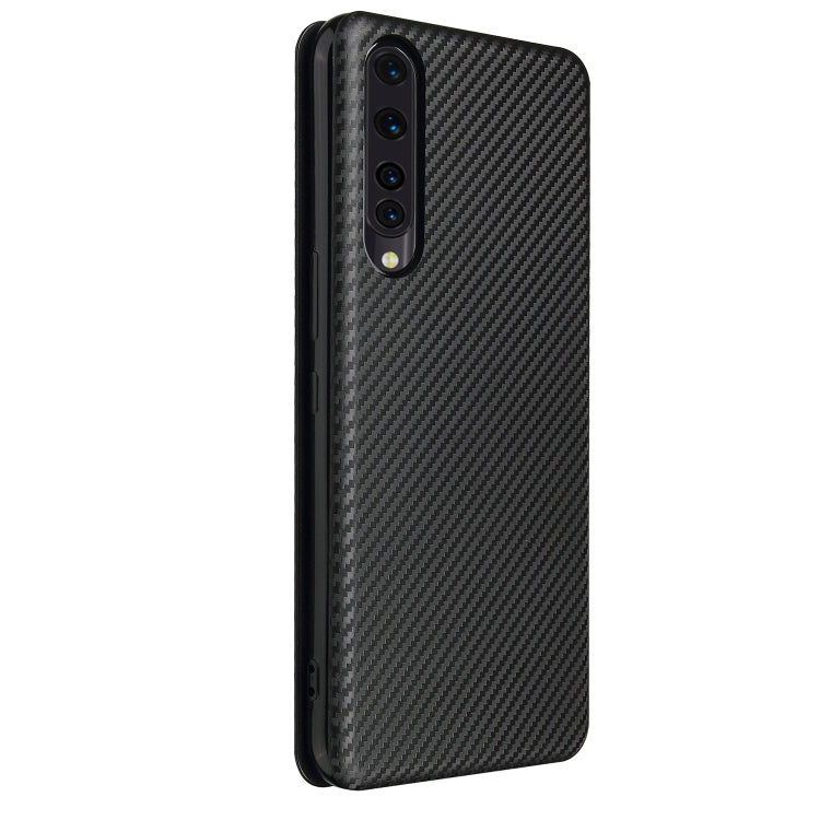 For Rakuten Big Carbon Fiber Texture Horizontal Flip TPU + PC + PU Leather Case with Card Slot