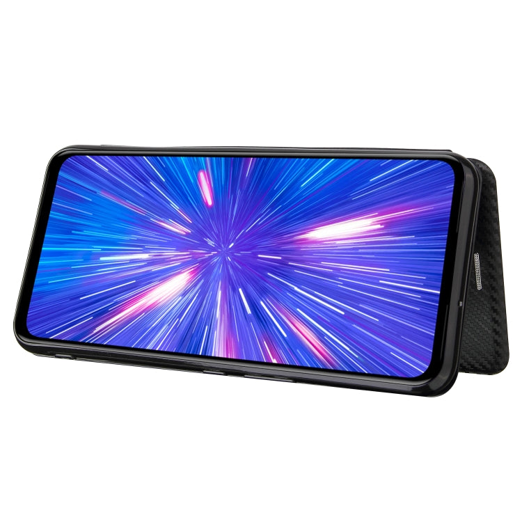 For Rakuten Big Carbon Fiber Texture Horizontal Flip TPU + PC + PU Leather Case with Card Slot