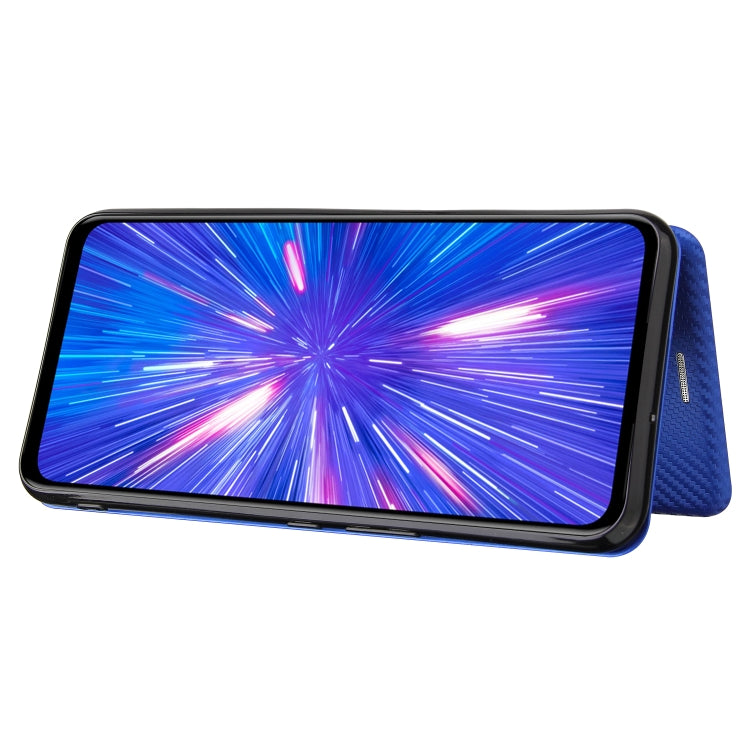 For Rakuten Big Carbon Fiber Texture Horizontal Flip TPU + PC + PU Leather Case with Card Slot