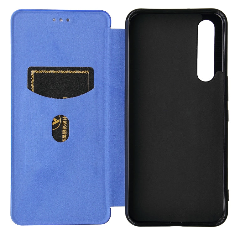 For Rakuten Big Carbon Fiber Texture Horizontal Flip TPU + PC + PU Leather Case with Card Slot