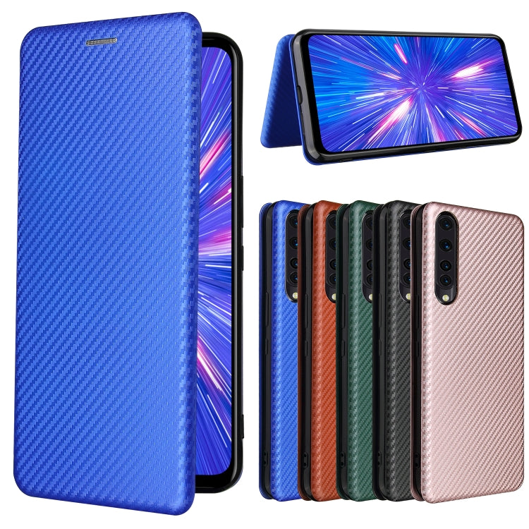 For Rakuten Big Carbon Fiber Texture Horizontal Flip TPU + PC + PU Leather Case with Card Slot