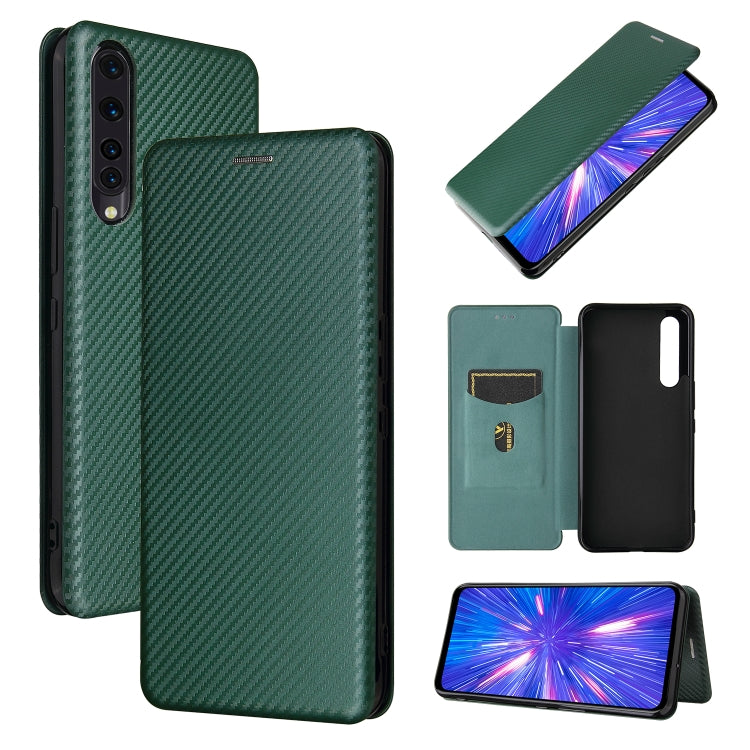 For Rakuten Big Carbon Fiber Texture Horizontal Flip TPU + PC + PU Leather Case with Card Slot