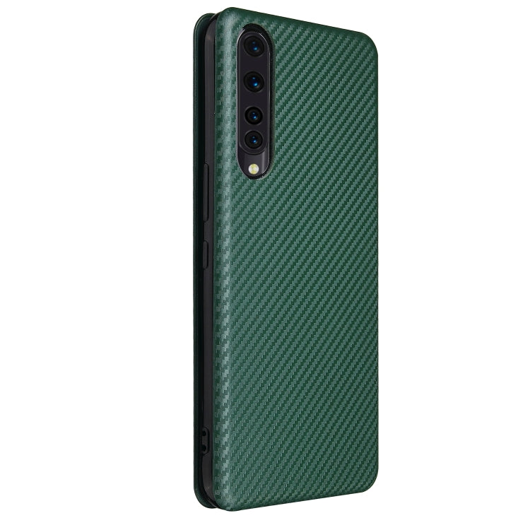 For Rakuten Big Carbon Fiber Texture Horizontal Flip TPU + PC + PU Leather Case with Card Slot