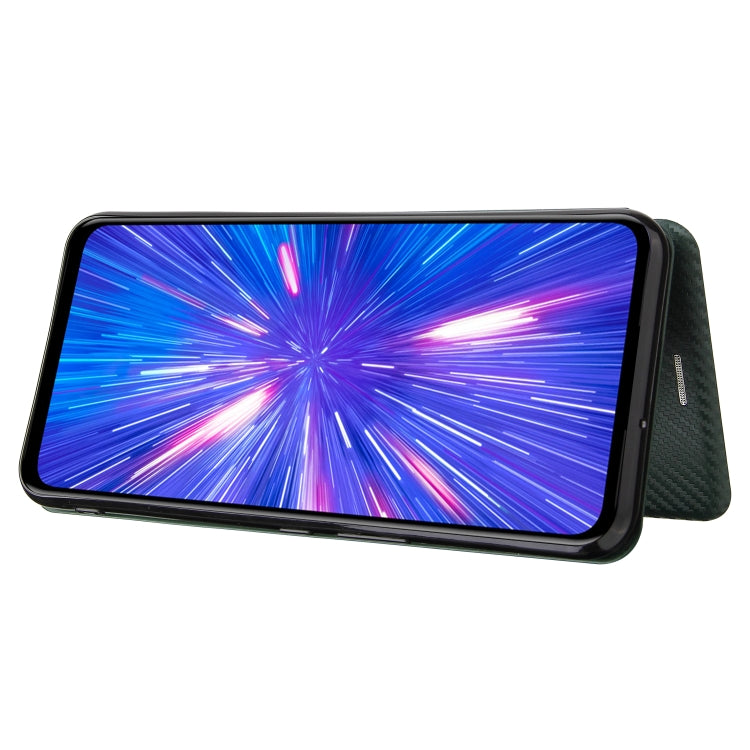 For Rakuten Big Carbon Fiber Texture Horizontal Flip TPU + PC + PU Leather Case with Card Slot