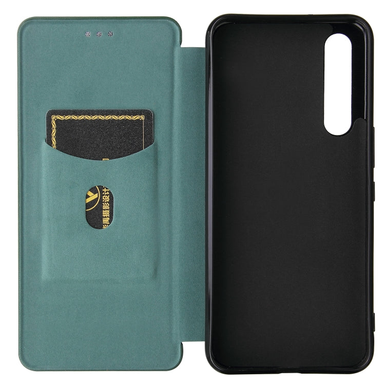 For Rakuten Big Carbon Fiber Texture Horizontal Flip TPU + PC + PU Leather Case with Card Slot