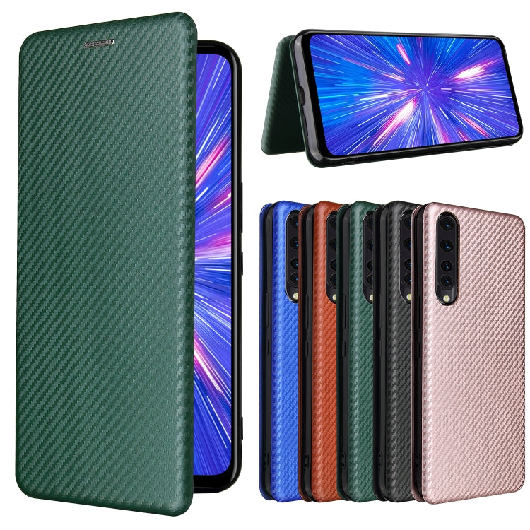 For Rakuten Big Carbon Fiber Texture Horizontal Flip TPU + PC + PU Leather Case with Card Slot