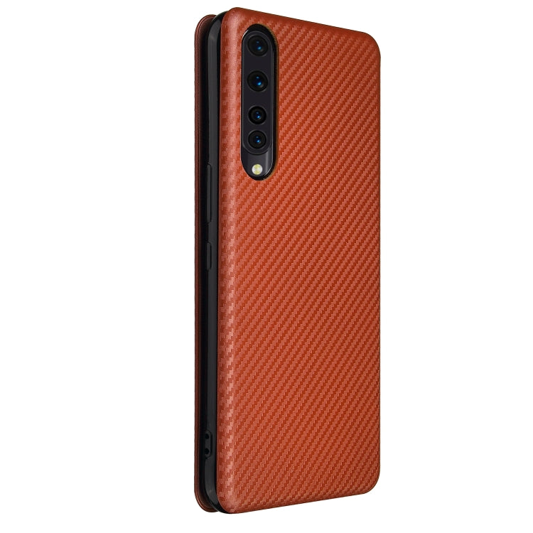 For Rakuten Big Carbon Fiber Texture Horizontal Flip TPU + PC + PU Leather Case with Card Slot