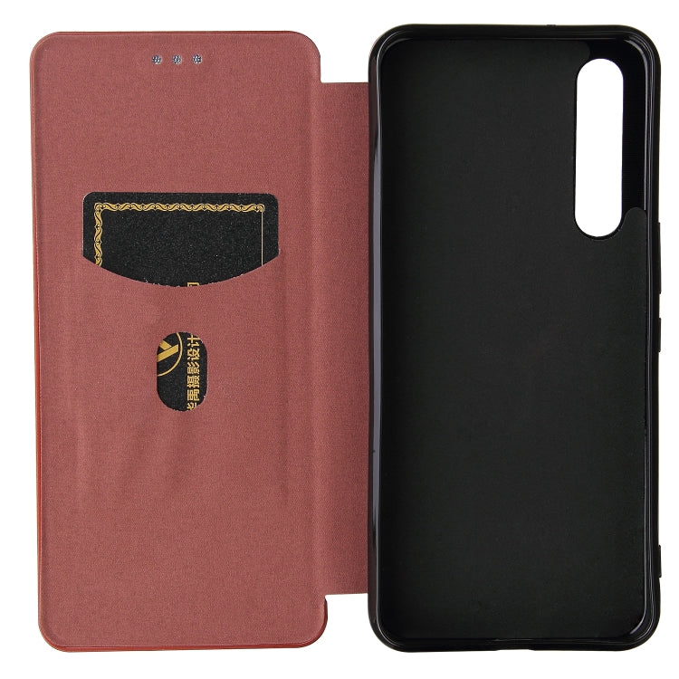 For Rakuten Big Carbon Fiber Texture Horizontal Flip TPU + PC + PU Leather Case with Card Slot