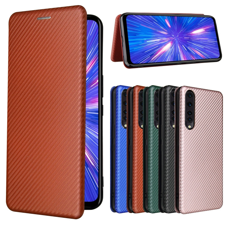 For Rakuten Big Carbon Fiber Texture Horizontal Flip TPU + PC + PU Leather Case with Card Slot