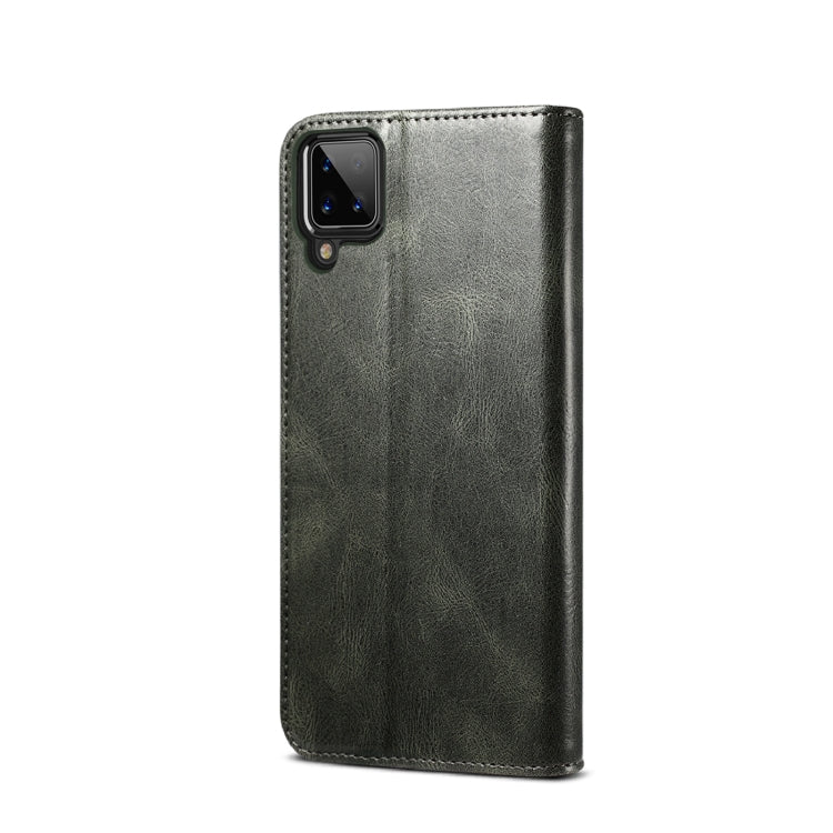 For Samsung Galaxy A12 5G Simple Wax Crazy Horse Texture Horizontal Flip Leather Case with Card Slots & Wallet