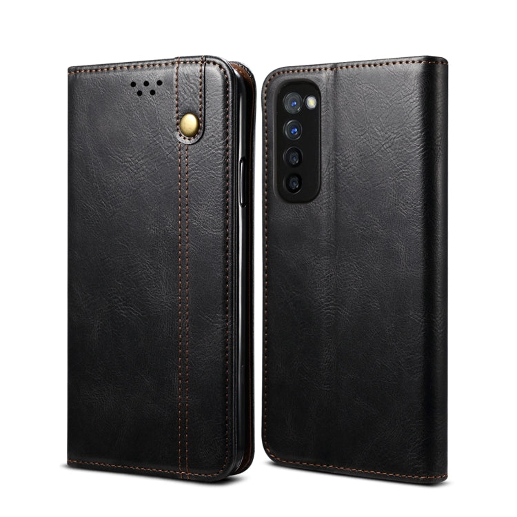 For Samsung Galaxy A72 5G / 4G Simple Wax Crazy Horse Texture Horizontal Flip Leather Case with Card Slots & Wallet