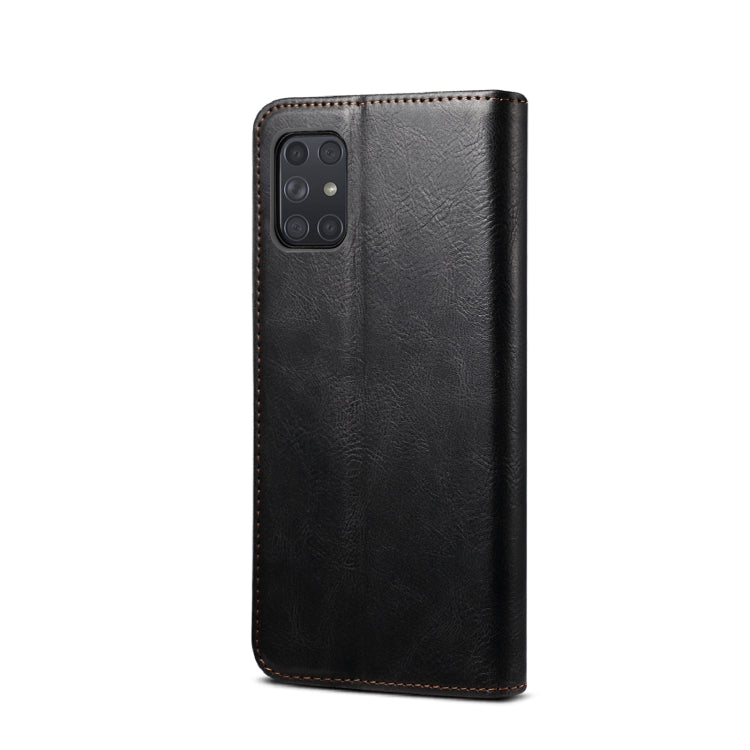 For Samsung Galaxy A72 5G / 4G Simple Wax Crazy Horse Texture Horizontal Flip Leather Case with Card Slots & Wallet