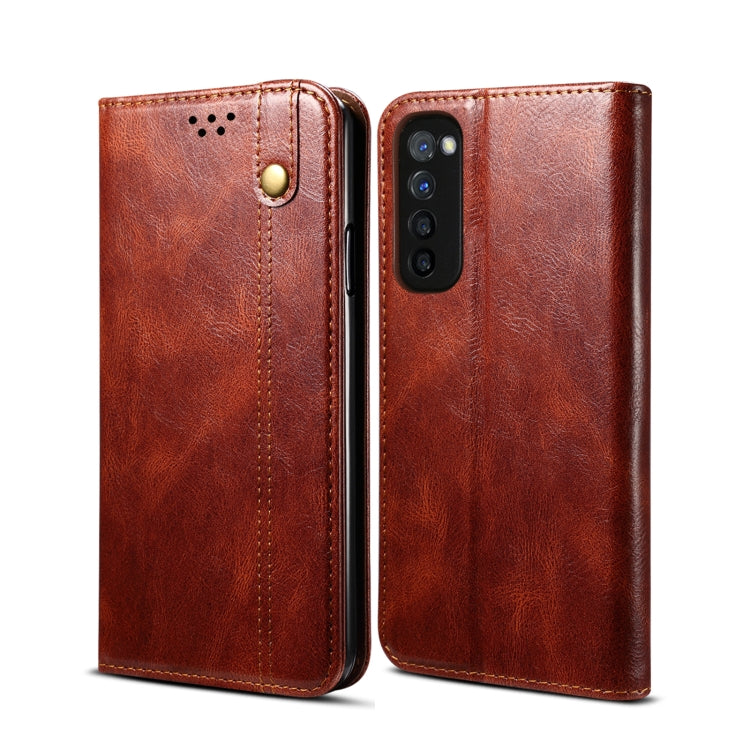 For Samsung Galaxy A72 5G / 4G Simple Wax Crazy Horse Texture Horizontal Flip Leather Case with Card Slots & Wallet