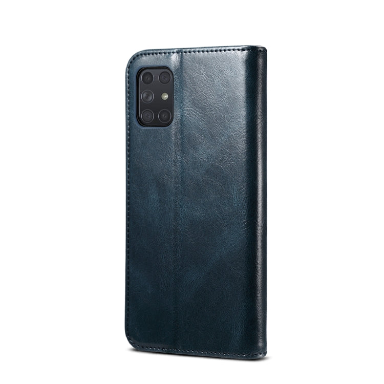 For Samsung Galaxy A72 5G / 4G Simple Wax Crazy Horse Texture Horizontal Flip Leather Case with Card Slots & Wallet