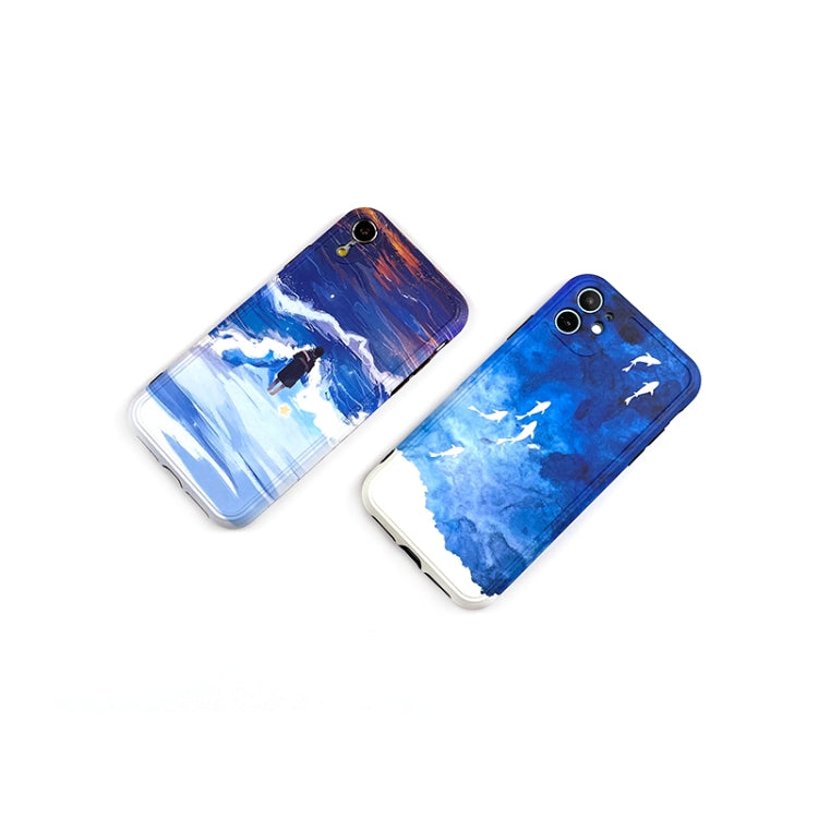 For iPhone 11 Pro Ink Painting Full Coverage Shockproof TPU Protective Case