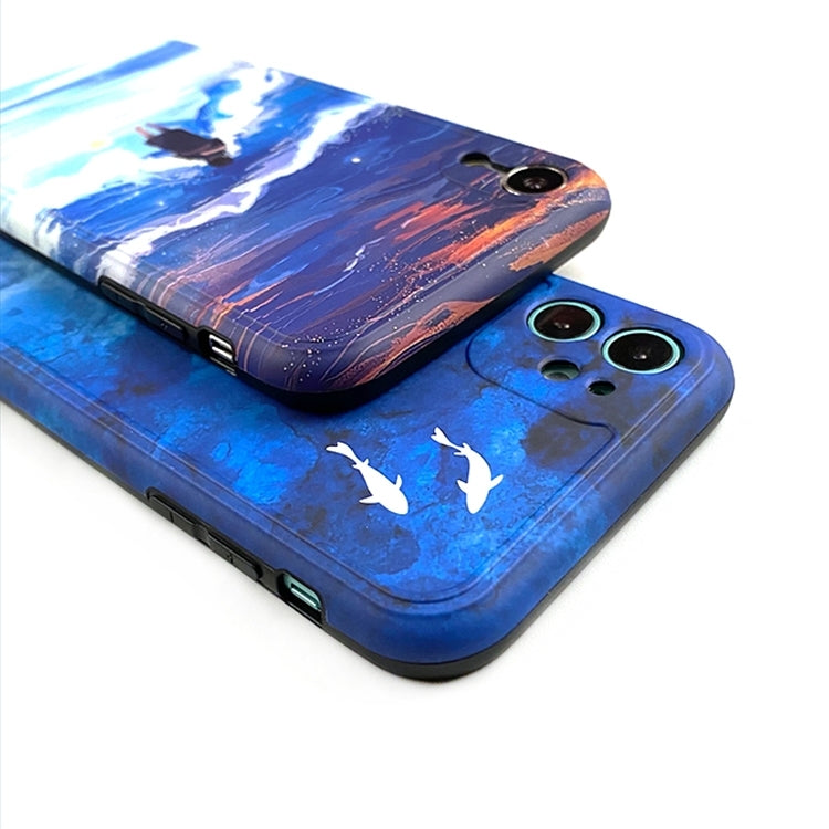 For iPhone 11 Ink Painting Full Coverage Shockproof TPU Protective Case