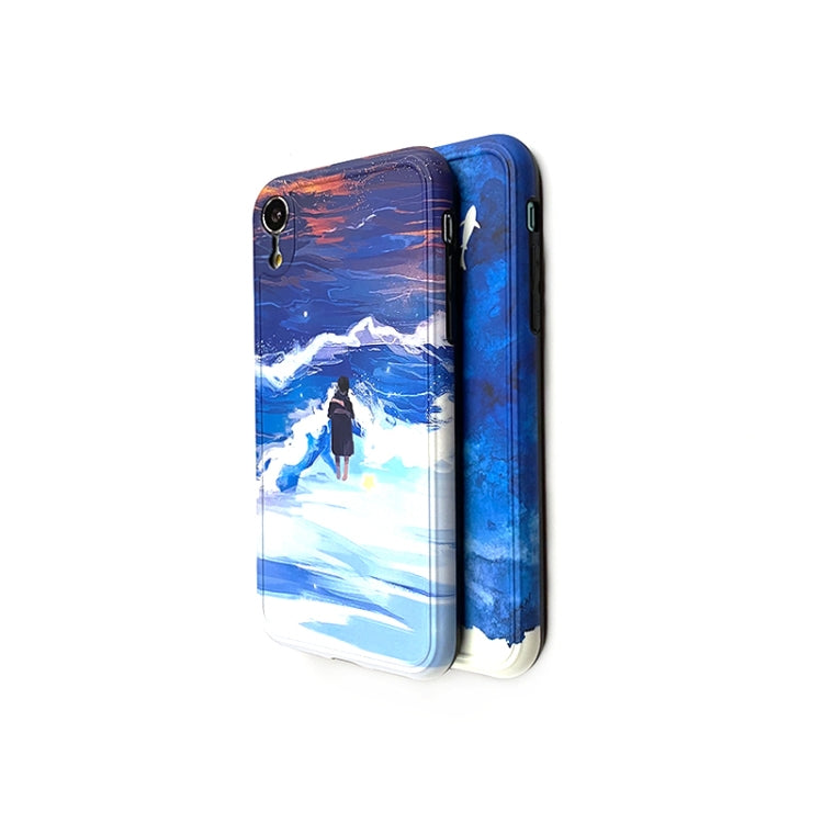 For iPhone 12 Pro Ink Painting Full Coverage Shockproof TPU Protective Case