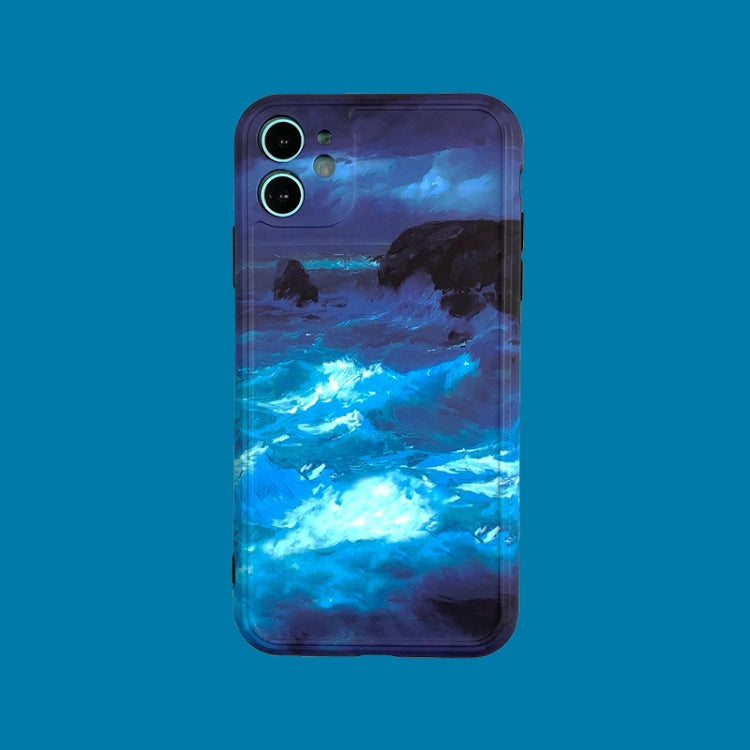 For iPhone 12 Pro Max Ink Painting Full Coverage Shockproof TPU Protective Case