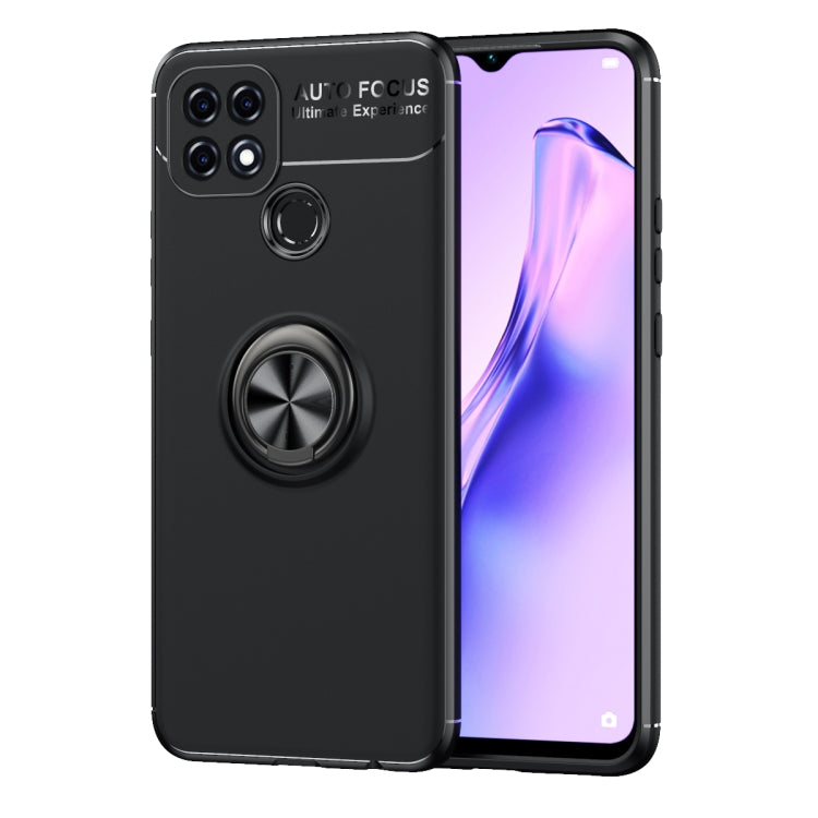 For OPPO A15s Metal Ring Holder 360 Degree Rotating TPU Case