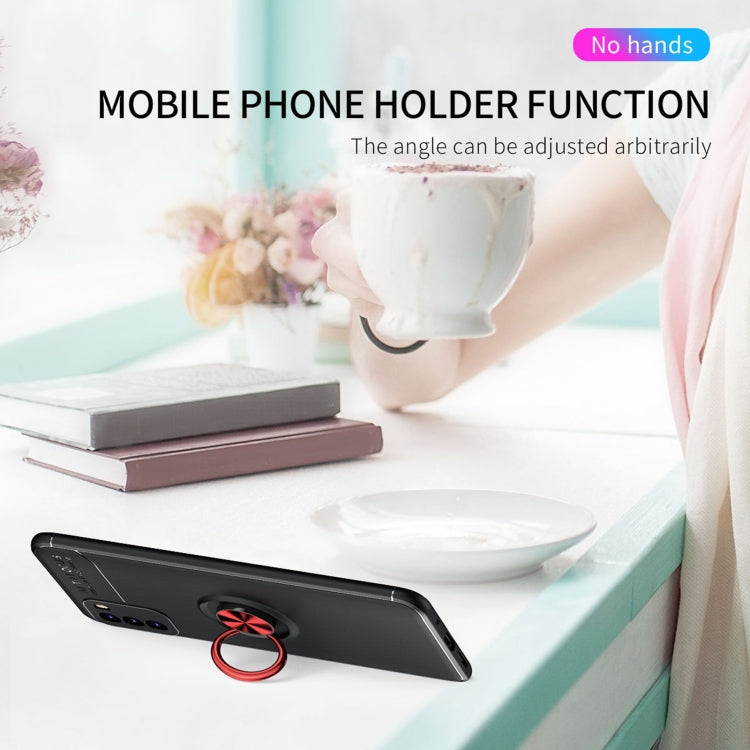 For Xiaomi Poco M3 Metal Ring Holder 360 Degree Rotating TPU Case