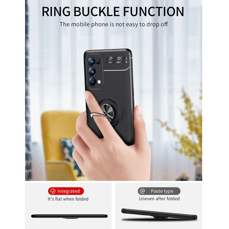 For OPPO Reno5 5G Metal Ring Holder 360 Degree Rotating TPU Case